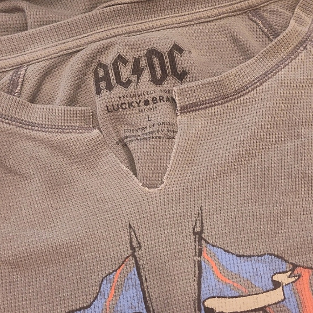 Lucky Brand Vintage AC/DC Graphic Long Sleeve Shirt - Picture 3 of 4